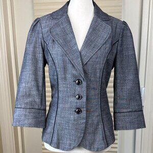 Smart Set Grey Tailored Blazer Women’s Size 9 Fitted 3/4 Sleeve Workwear
